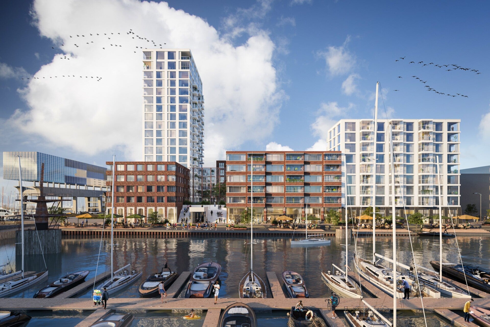 Projectvisual van NDSM aan het water in Amsterdam